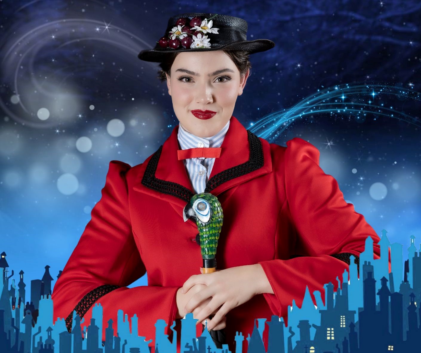 Red mary poppins coat deals