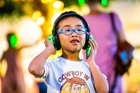 Child at silent disco - Emerge Festival 2019